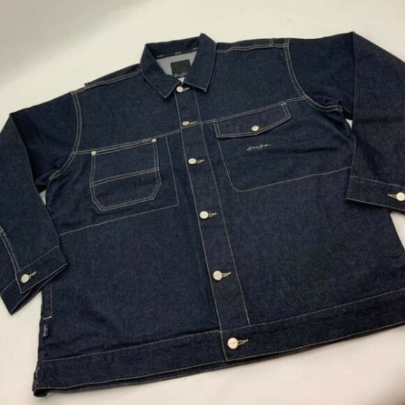 Men's Sean John Dark Blue Casual Denim Jacket NWT
